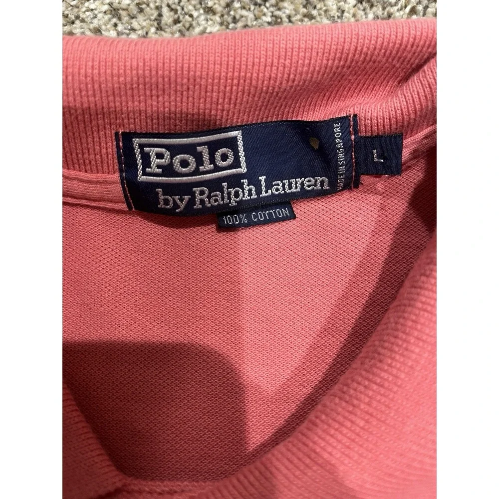 Polo Ralph Lauren Men's Pink Short Sleeve Classic Fit Polo Shirt Size L